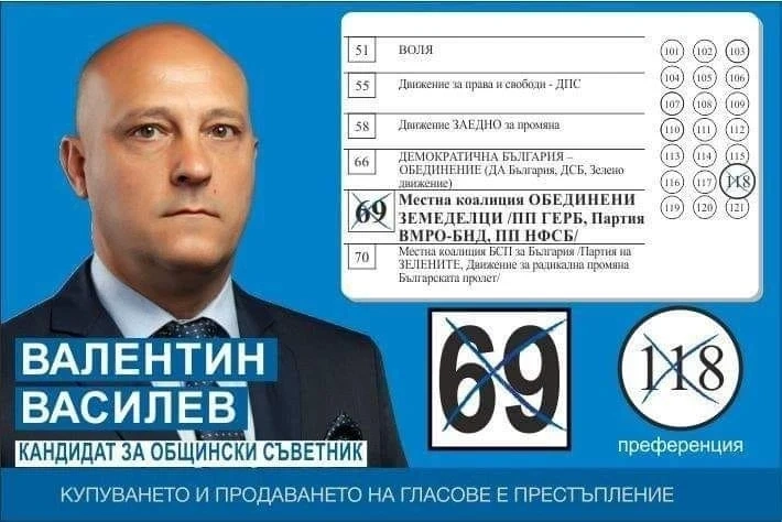 Валентин ВАСИЛЕВ - Кандидат за общински съветник в Общински съвет-Септември от листата на местна коалиция \
