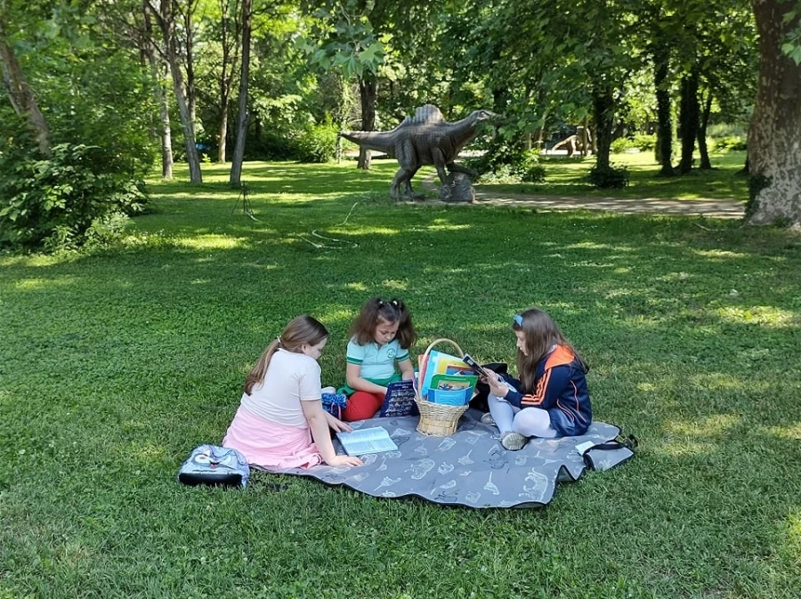 Флашмоб при динозаврите на Острова