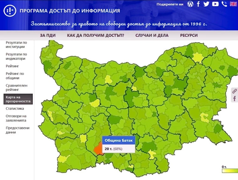 Батак, Септември и Ракитово са отличници в достъпа до обществена информация