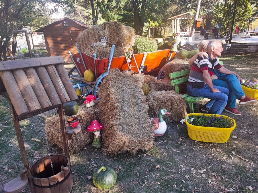 С тикви, каручка и сено посрещат есента в живописен кът