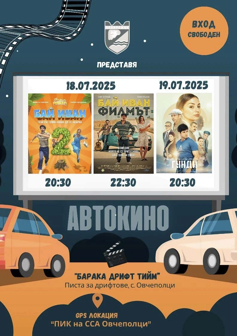 Филми за Бай Иван и Гунди на дрифт писта под небето със съдействието на Община Пазарджик