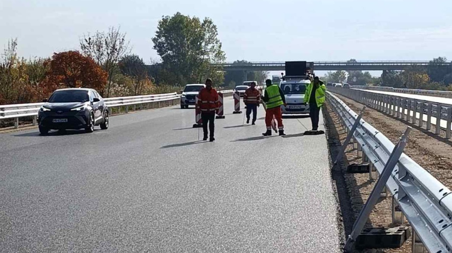 Завършиха асфалтовите работи в платното за София в участъка в ремонт на АМ „Тракия“ в област Пазарджик