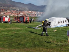 Край Драгиново разиграват авиационно проишествие с паднал самолет (снимки)