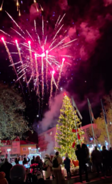 Кметът на Пещера запали светлините на коледната елха, а множеството извика: \