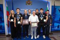 Министърът на спорта отличи европейския шампион по джудо Цветомир Вълков и треньора му Виден Василев